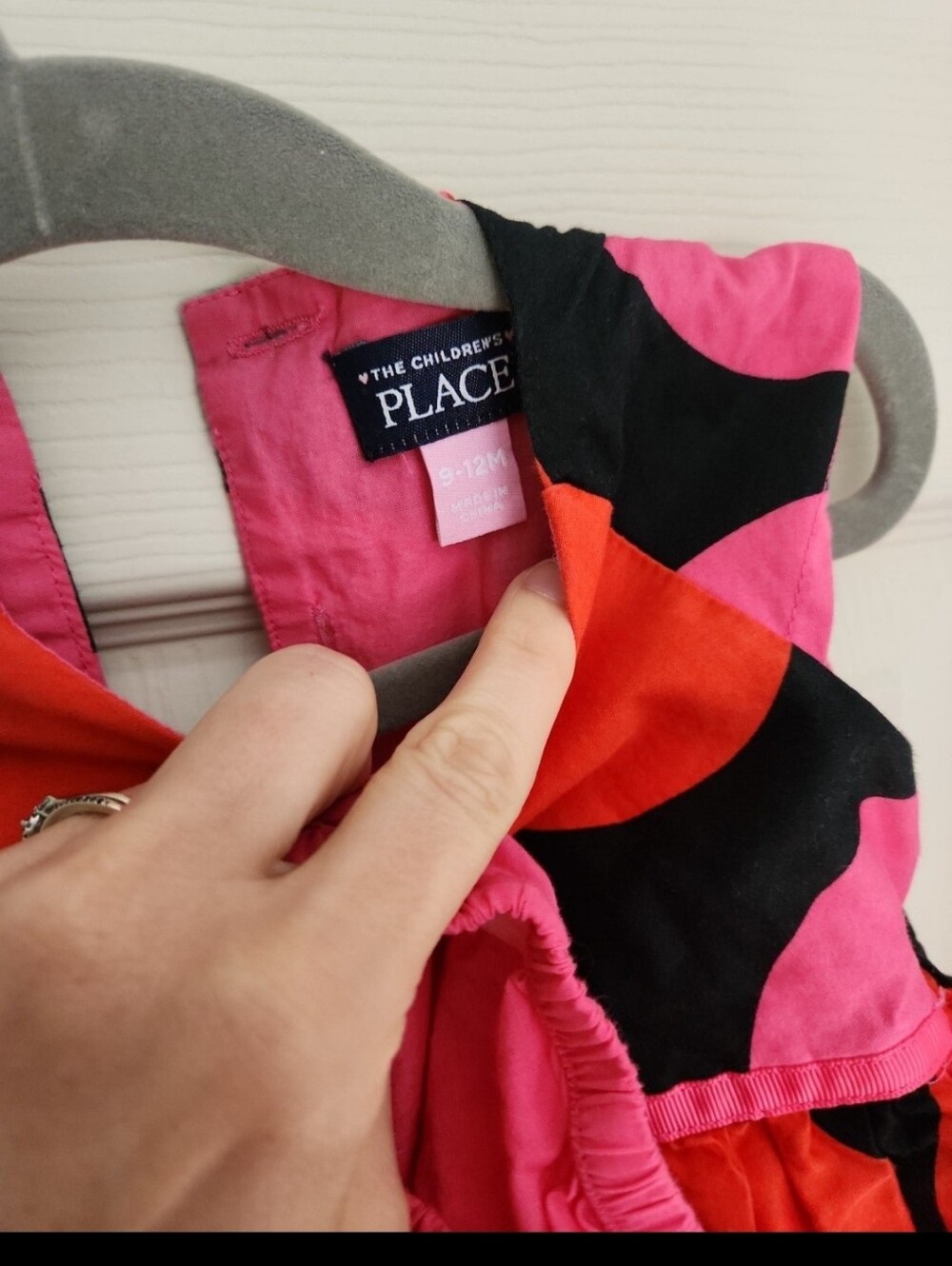 The Children's Place Pink & Black Patterned Toddler Dress